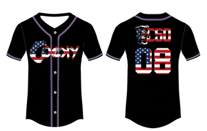 Maillots de baseball bleus à impression personnalisée, uniformes de baseball boutonnés - Product Image 4