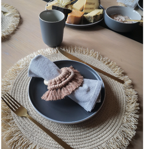 แหวนผ้าเช็ดปาก macrame, ของตกแต่งโต๊ะ, เสิร์ฟอาหารสไตล์โบโฮ - Product Image 2