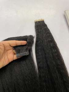 Extension de cheveux humains indiens vierges Faisceaux alignés sur les cuticules Os brut Machine droite Double trame I-Tips Style de vague naturelle 12A - Product Image 3