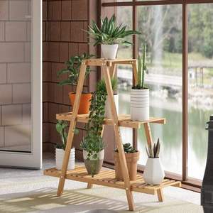 Support de plantes d'intérieur/extérieur multi-niveaux en os de buffle fait main, durable et moderne, pour cadre photo et pot de fleurs/bonsaï - Product Image 4