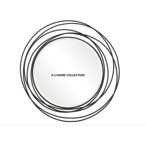 Modern <b>Home</b> Aluminum Metal Round Shape Golden Finished Wall Mirror Luxury <b>Home</b> Accent Wall Decoration - Product Image 2