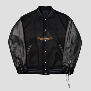 Venta al por mayor de la calle de los hombres de invierno a prueba de viento transpirable de lana Letterman chaqueta de cuello alto cuello redondo Zip Cuff colores personalizados - Product Image 1