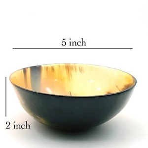 Bol en corne de buffle fabriqué à la main à 100% de corne naturelle pour la cuisine et la décoration - Product Image 4