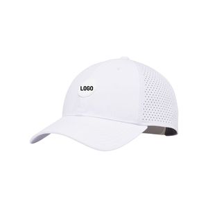 6 Panel Performance Golf Cap with Custom Logo Laser Cut Holes Rope Detail Breathable Quick Dry Snapback Hat for Active Lifestyle - Product Image 1