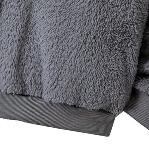Pull en polaire sherpa chaud, quart de polaire, sweat-shirt moelleux et duveteux, pull en polaire sherpa super épais et lourd - Product Image 4