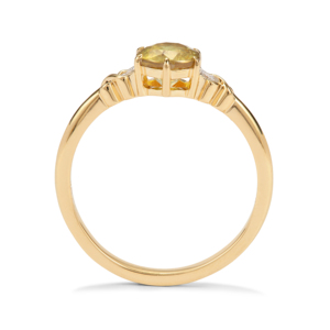 Bague Ambilobe Sphene Cluster avec zircon blanc en or jaune 9 carats 0,98 ct certifiée IGI, bijoux fins - Product Image 3
