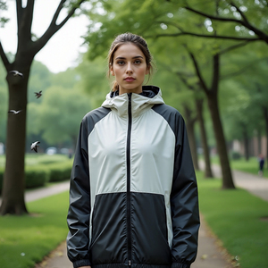 Chaquetas con capucha impermeables para lluvia para mujer, chaqueta cortavientos con cremallera para mujer, abrigos para senderismo al aire libre para mujer - Product Image 4