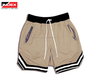 OEM personalizado de secado rápido de los hombres 100% de malla de algodón pantalones cortos de baloncesto de verano deportes impreso gimnasio entrenamiento sudor para correr Fitness sólido - Product Image 5