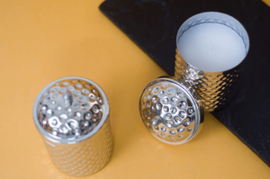 Silver Hammered Candle <b>Jars</b> With Lid For Home Hotel Restaurants Wedding Party <b>Decoration</b> in Affordable Price - Product Image 5