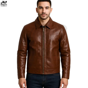 High Street Style Winter <b>Leather</b> <b>Jacket</b> Warm <b>Long</b> Sleeve Front Logo <b>Jacket</b> For Man with Solid Color <b>Leather</b> <b>Jacket</b> - Product Image 5