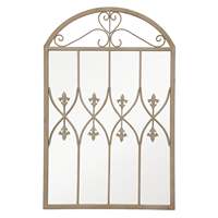 Espejo de Jardín Vintage con Marco Arqueado, Espejo de Pared de Hierro para Exteriores, Estilo Campestre Francés, para Patio, Jardín, Valla, Decoración de Casa de Campo