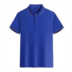 Venta directa de fábrica de los hombres de alta calidad 100% algodón de punto Casual Golf para camiseta antiarrugas patrón sólido suelto corto - Product Image 2