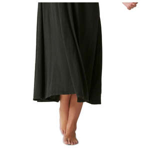 Robe midi noire pour femme Lucky Brand, col halter, taille élastique avec fentes, respirante, taille L, pour les loisirs ou les vacances - Product Image 3