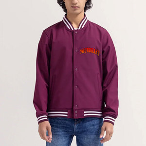 Chaqueta Varsity Personalizada de Poliéster/Algodón para Hombre, Estilo Urbano, con Bordado Chenille de Alta Calidad, Cuello Alto y Diseño Racing en la Parte Delantera - Product Image 1