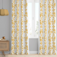 Rideaux occultants personnalisés en coton slub 100 % certifié GOTS, imprimé feuilles, tissés pour salon, salle à manger, chambre à coucher, OEM