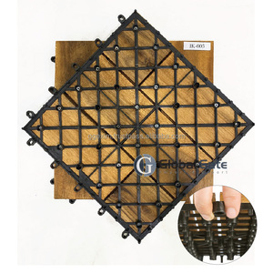 Azulejos de cubierta entrelazados, azulejos de madera de acacia para patio, azulejos de suelo para acabado interior y exterior, teca dorada de 300x300mm - Product Image 6