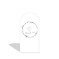 Housse de toile de fond pour arche de baptême et de baptême chrétien, motif Ange Argenté, haute élasticité, pour décor de photomaton