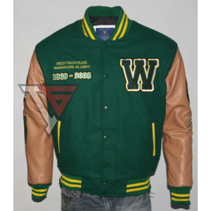 Chaqueta Bomber Informal para Hombre con Logotipo Personalizado, Chaqueta Bomber de Lana, Mangas de Cuero, Chenille, Bordado de Letras, Parches de Secado Rápido, OEM, Invierno - Product Image 3