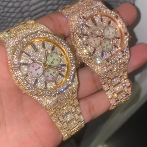 Reloj de Diamantes Cultivados en Laboratorio Totalmente Personalizado de Moda para Hombre, Estilo Hip Hop, Correa de Acero Inoxidable, Movimiento Miyota, Regalo de Joyería - Product Image 5