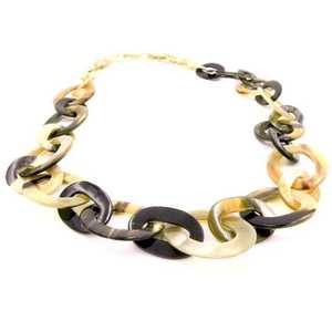 MN EXPORTS Collier ras du cou artisanal en corne de vache naturelle, design cœur vintage, chaîne à maillons, bijoux pour femmes, MNE-438 Uttar - Product Image 6