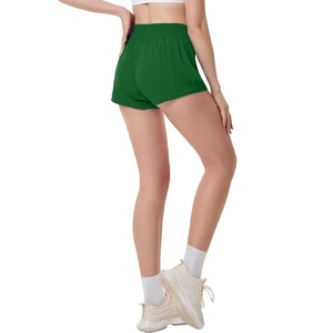 Ropa Deportiva Hecha a Medida, 100% Poliéster, Cintura Media, Corte Regular, Color Verde, Shorts para Mujer, de la Mejor Calidad - Product Image 4