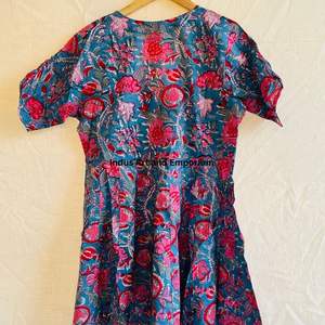 Beautiful floral Cotton Block Printed <b>dress</b> <b>Dress</b> For Casual wear Hand Block Printed <b>Dress</b> - Product Image 6