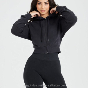 Personnalisable Femmes Zip-Up Slim Fit Doublé Hoodies 100% Coton Biologique Respirant Gym Fitness Vêtements Plus La Taille Hiver Régulier - Product Image 6