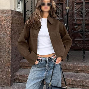 Slim Fit 100% algodón lana hecha mujeres chaquetas de lana al aire libre adultos ropa de invierno mujeres chaquetas de lana - Product Image 3