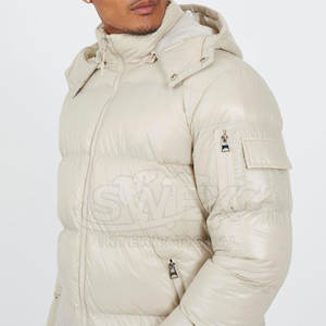 Veste d'hiver à bulles remplie de duvet simple avec logo personnalisé pour hommes Veste d'hiver à bulles remplie de duvet personnalisée avec conception de service OEM - Product Image 4