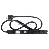 DoyonTek 19" 1U PDU métallique IEC avec prise C19, unité de distribution d'alimentation 6 voies avec interrupteur pour salle de serveurs