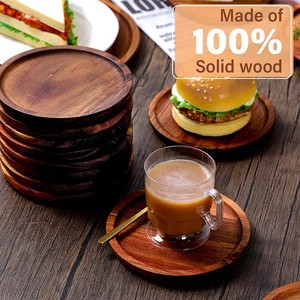 Wooden Coaster Set with Agate Centerpiece Stylish Protection for Tables and <b>Surfaces</b> - Product Image 2
