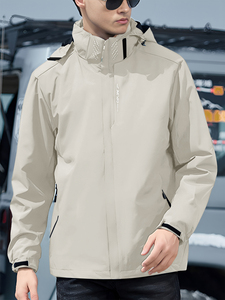 Chaqueta de Lluvia Impermeable para Hombre con Capucha Abrigo de Senderismo Ligero Rompevientos Resistente al Agua Chaqueta de Chándal para Hombre - Product Image 3