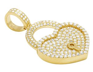 Le plus récent luxe plaqué or glacé Blinged Out Moissanite diamant 925 argent forme de coeur Hip Hop pendentif et breloques - Product Image 2