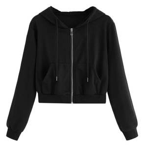 Hoodies courts coupe-vent pour femmes, streetwear d'hiver, tissu polaire, mélange polyester/coton, haute qualité - Product Image 1