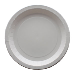 Assiette en carton blanc anti-graisse 26 cm 250 g/m² 50 pièces B2B - Product Image 1