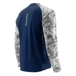 เสื้อเจอร์ซีย์แขนยาว 90% โพลีเอสเตอร์+10% สแปนเด็กซ์ UPF 50 กันน้ำ แห้งเร็ว ทรงคอกลม ระบายอากาศได้ดี เหมาะสำหรับออกกำลังกาย พิมพ์ลายได้ตามต้องการ สำหรับตกปลา - Product Image 5