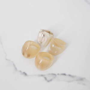 Buffalo Horn Ring Polished Party Ware Jewelry for Wedding Anniversary Hot Sale Color Natural Horn - Product Image 1