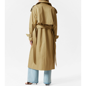 Gabardina de estilo clásico para mujer, abrigo largo a prueba de viento, elegante con cinturón, doble botonadura, ropa de abrigo elegante, ropa de moda - Product Image 6