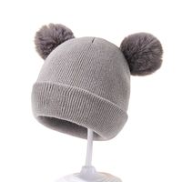 Chapeau en tricot d'hiver chaud 100% acrylique réglable unisexe avec de jolies oreilles d'ours pour bébé