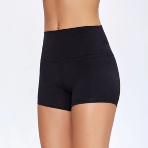 Pantalones cortos de Yoga de cintura alta con logotipo personalizado para niñas, cintura ancha y suave con gran flexibilidad, talla grande, sensación ligera - Product Image 1