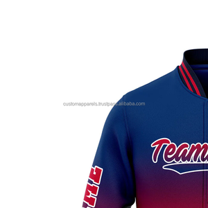 Custom <b>Varsity</b> <b>Jacket</b> Retro College Style Polyester Fleece Letterman Wear with Stand Collar Embroidery - Product Image 5
