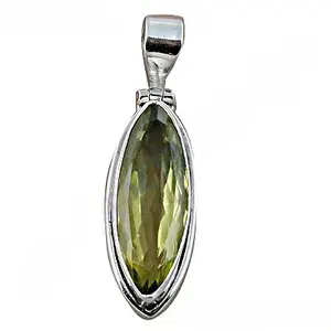 "925 Silver Rose Gold Rhodium Plated <b>Peridot</b> Charm Pendant for Women" - Product Image 1