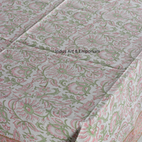 Nappe en coton imprimée à la main, motif floral, qualité supérieure, écologique, fabriquée en Inde, avec options personnalisables
