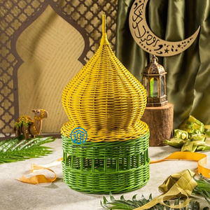 Nuevo artículo Mezquita Cesta de ratán Mezquita Cúpula Personajes Mezquita Cúpula Ratán Eid Cestas de ratán hechas a mano en Vietnam - Product Image 6