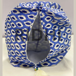 Grand sac fourre-tout matelassé vintage Indigo Ikat avec fermeture éclair, écologique et réutilisable, pour le voyage, les courses, le marché et les cosmétiques - Product Image 6