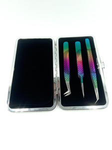 Nouvelle botte Volume Multi poudre revêtement Pro droit 45 degrés mince Extension de cils pince à épiler japonais en acier inoxydable outil de beauté - Product Image 5