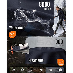 Chaqueta Softshell Ligera para Mujer, Impermeable, Cortavientos, con Capucha Desmontable, Forro Polar, Aislante - Product Image 3