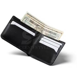 Cartera Bifold de Cuero Personalizada con Logotipo, Cartera Bifold de Cuero de Alta Calidad con un Solo Tono - Product Image 4