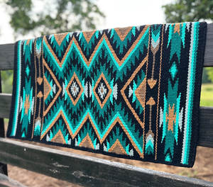 Western Show Horse Saddle Blanket Diseño de Nueva Zelanda Manta de sillín de lana hecha a mano Top Wool Saddle Pad Size - Product Image 2
