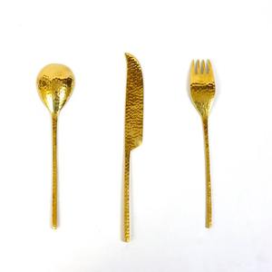 Ensemble de 4 couverts en acier inoxydable utilisés dans les ustensiles de cuisine de table café maison couverts plaqués couleur argent poignée ronde multicolore - Product Image 4